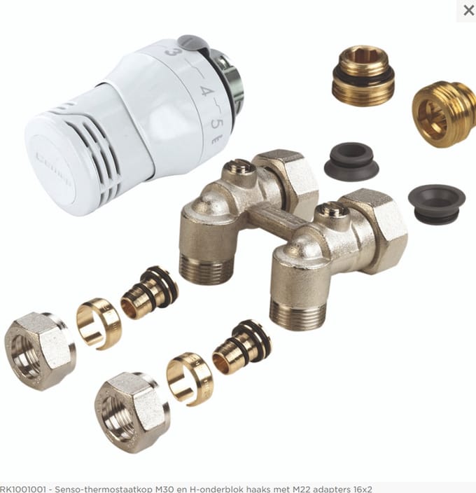 Comap aansluitset 1/2" F-3/4" euroconus muuraansluiting Henrad Premium Line ECO.