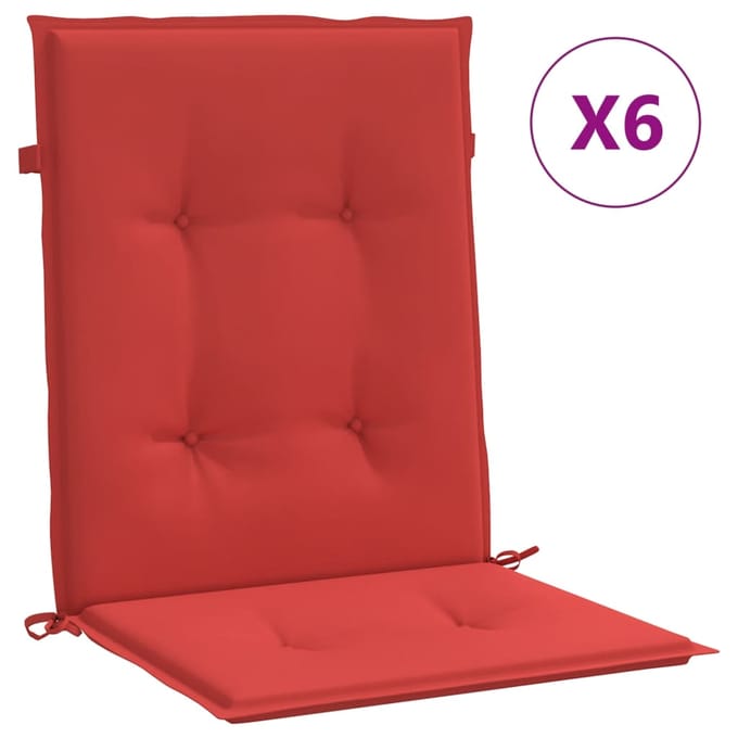 vidaXL - Tuinstoel - kussens - 6 - st - Rood - 100 - x - 50 - x - 3 - cm