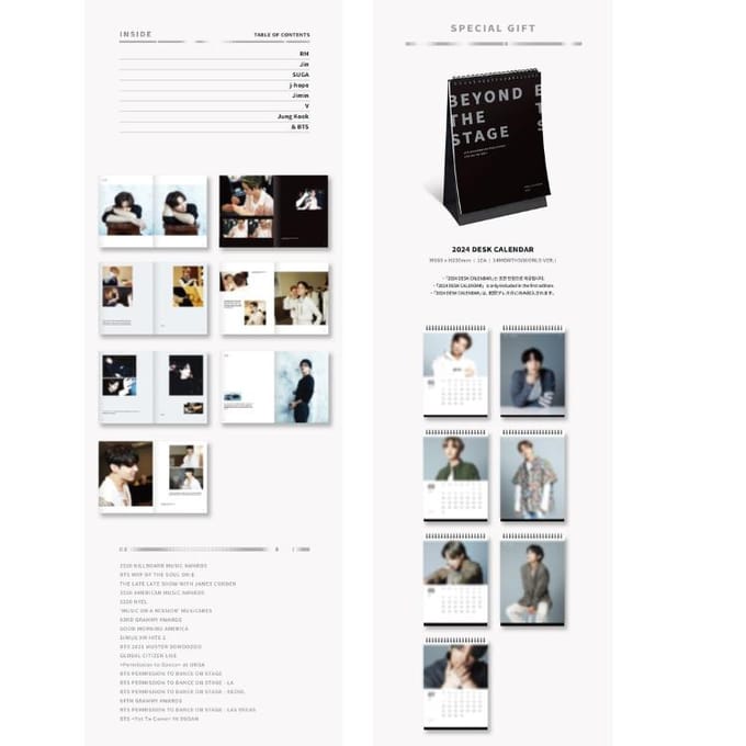 Selecteer POB BEYOND THE STAGE BTS Documentaire Fotoboek DE DAG WE ONTMOETEN Include Calendar white