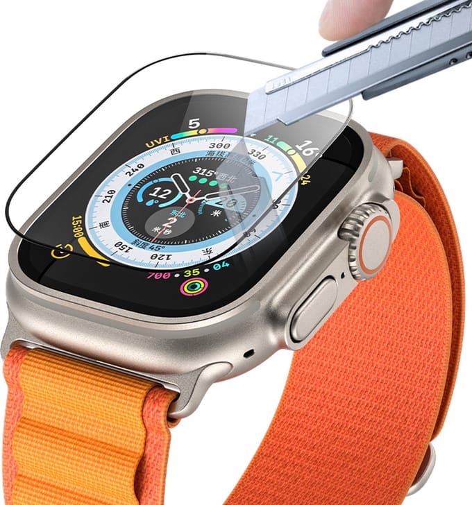 BLUEO 49mm Screenprotector - Geschikt voor Apple Watch Ultra met Applicator