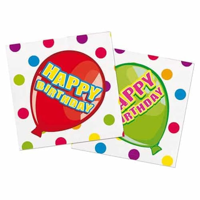 Folat BV - Napkins Happy Birthday 16 pcs.