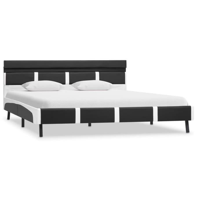 vidaXL - Bedframe - met - LED - kunstleer - grijs - 120x200 - cm