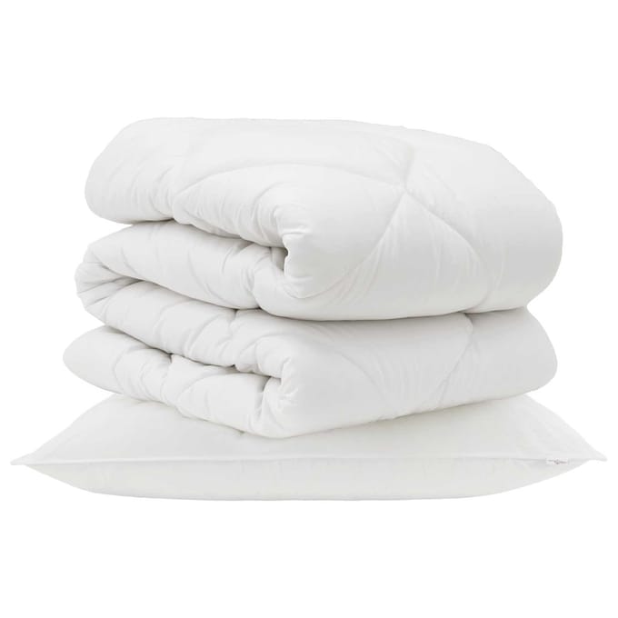 vidaXL - Dekbed - met - kussen - 2 - st - Wit - Microvezel