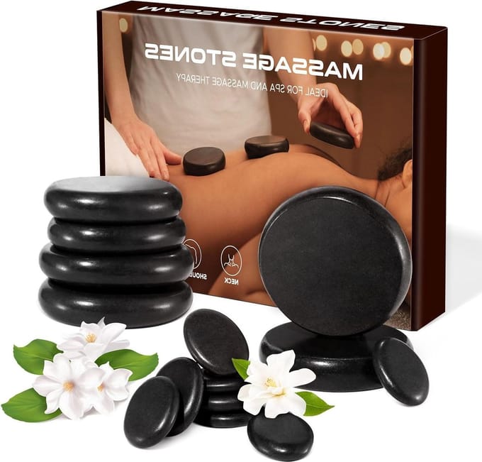 14 Stuks Basalt Hot Stones Massagestenen Set voor Spa Massagetherapie en Ontspanning