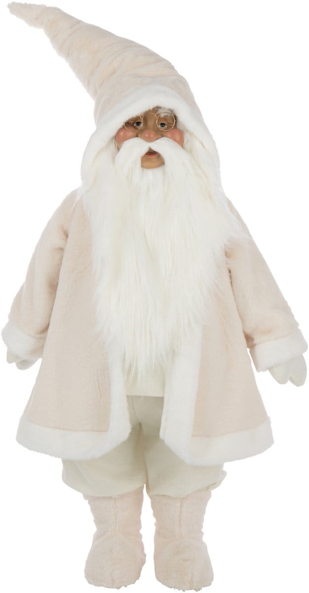 J-Line figuur Kerstman Bril - polyresin - wit