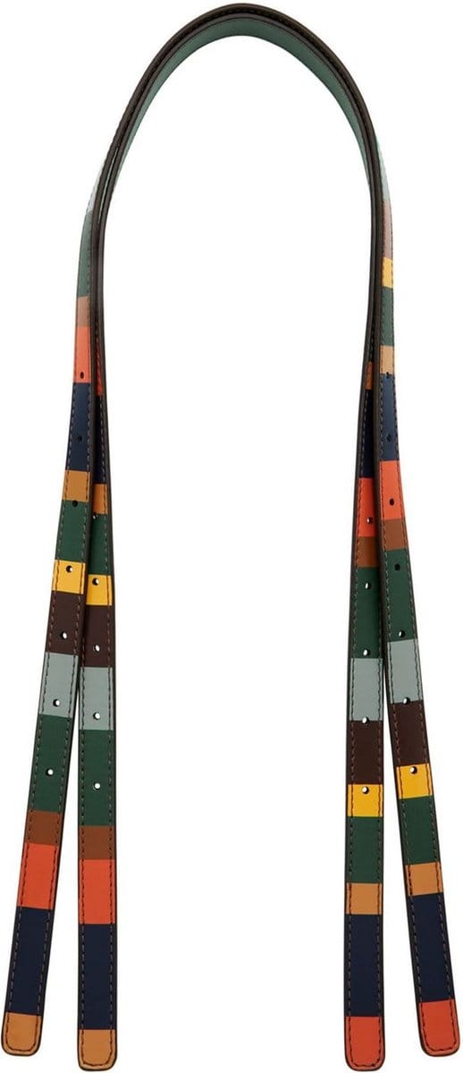 FOSSIL Leren schouderriem accessoires voor tassen Kier Straps Brown Patchwork veelkleurig