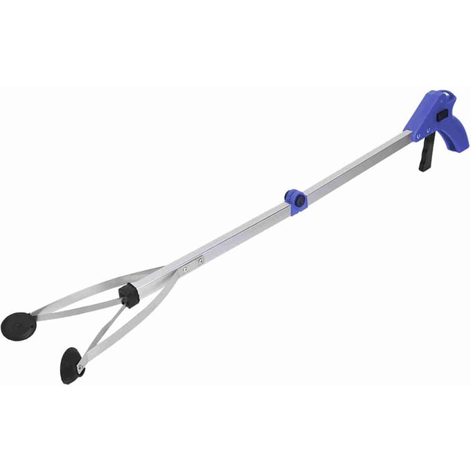 Vuilnisgrijper Opvouwbare vuilnisgrijper voor het ophalen van tuinafval(Blauw handvat) white