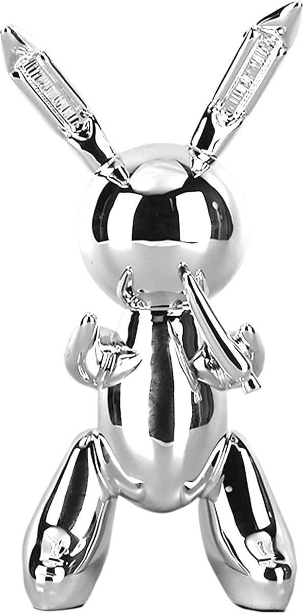 Ballon Konijn Sculptuur Woondecoratie - Modern Abstract Design, Klein, Zilver