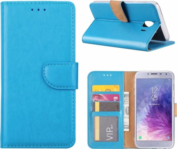 Bookcase Geschikt voor: Samsung Galaxy J4 Plus 2018 - Turquoise - portemonnee hoesje