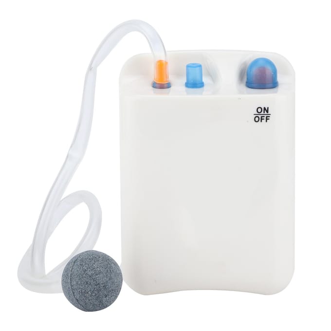 Pompe à oxygène portable DC‑125, alimentée par batterie, diffuseur d'oxygène pour aquarium white
