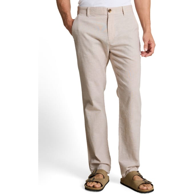 regular fit chino van linnen-katoenmix