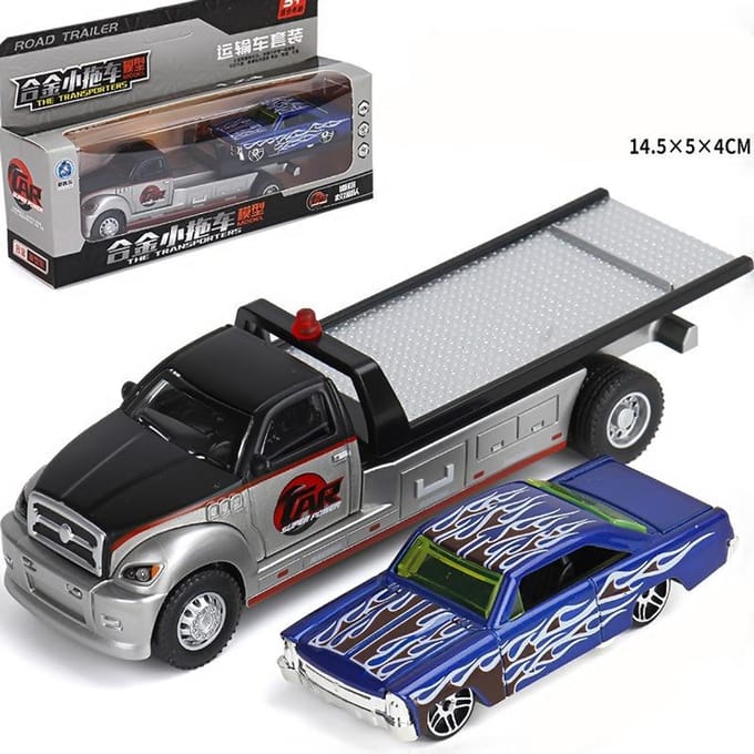 1:64 Scania Container Vrachtwagen Amerikaanse Container Vrachtwagen Minatuur Model Speelgoed Transport Voertuigen Metaal Diecast Trailer Met Pull Back