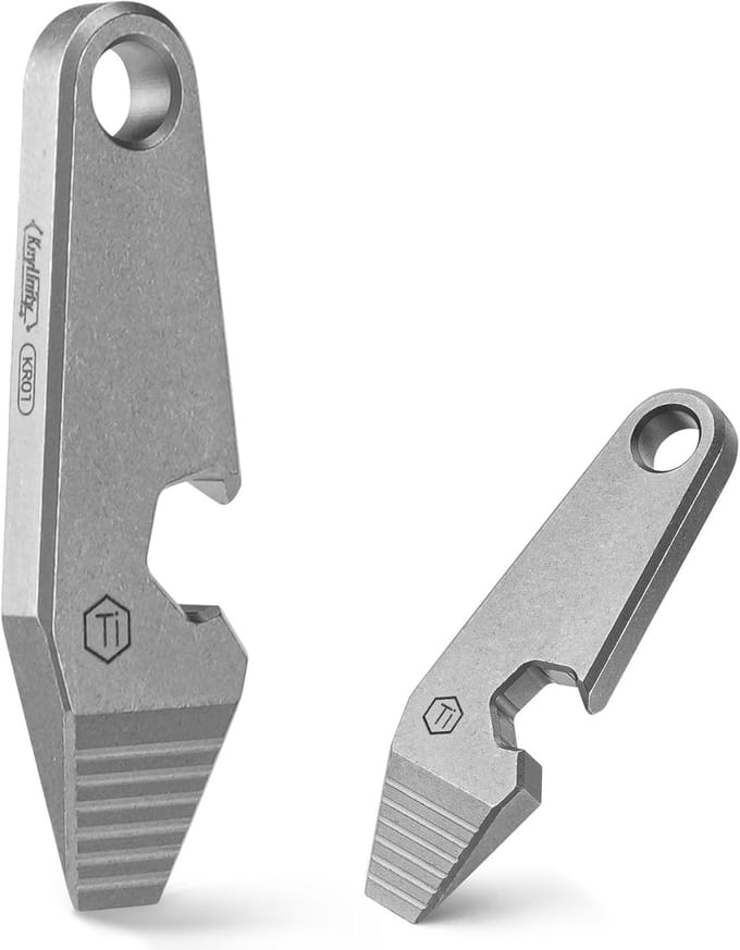 Titanium Multitool - Mini Koevoet - Dagelijks Gebruik - 6-in-1 Functies - 4.5 cm Lang - Zilver