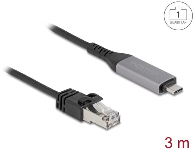 Delock USB LAN Cable USB Type-C™ to RJ45 Gigabit Ethernet 3 m