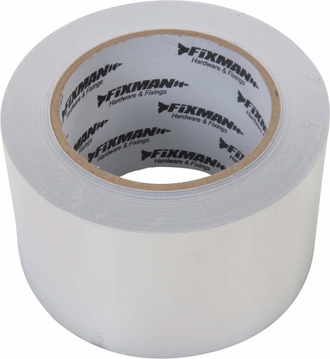 Fixman Aluminium isolatietape - vlamvertragend - 75 mm x 45 m - UV- en waterbestendig