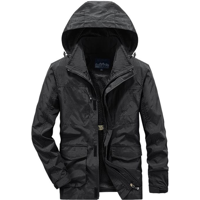 Herfstjas Casual Heren Multi-Pocket Losse Jas Windbreaker 5XL black