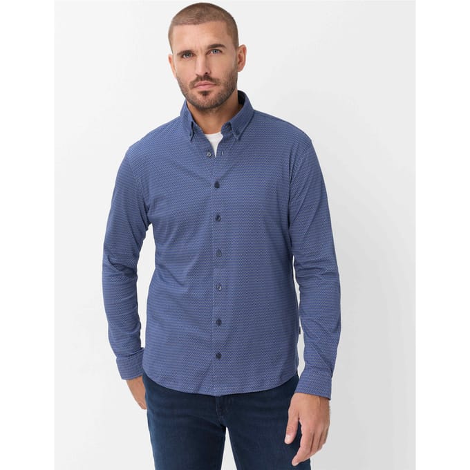 Brax Heren Shirt  Style DANIEL navy, donkerblauw, maat M