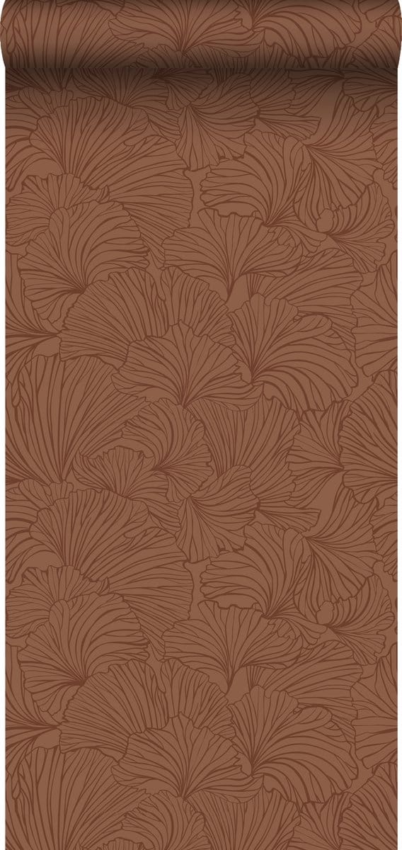 ESTAhome behang ginkgo bladeren terracotta - 53 cm x 10.05 m - 139617