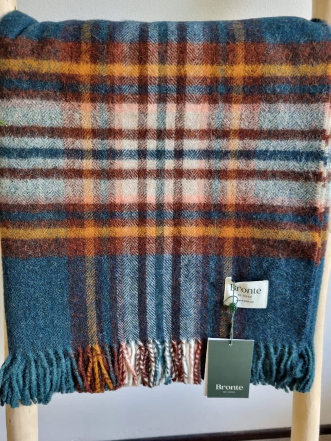 Wollen Plaid - ST.IVES Teal (Merino) 140x185cm - Bronte x Plaids.shop