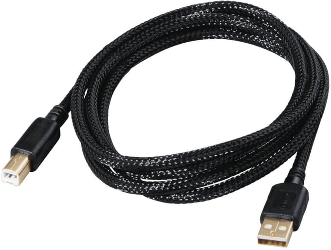 Hama 20180 1.5m USB A USB B Mannelijk Mannelijk Zwart USB-kabel
