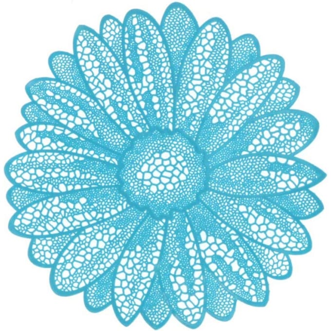 Unique Living placemat flower 38cm Ø light blue