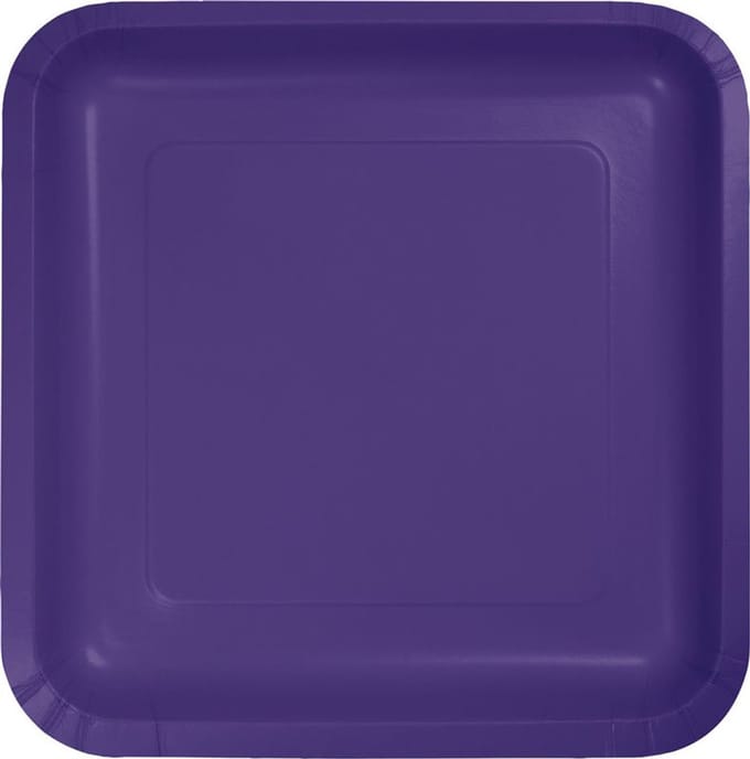 18 vierkante papieren bordjes, violet