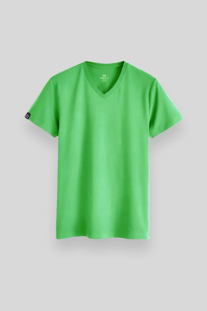Heren V-hals Korte Mouw T-Shirt