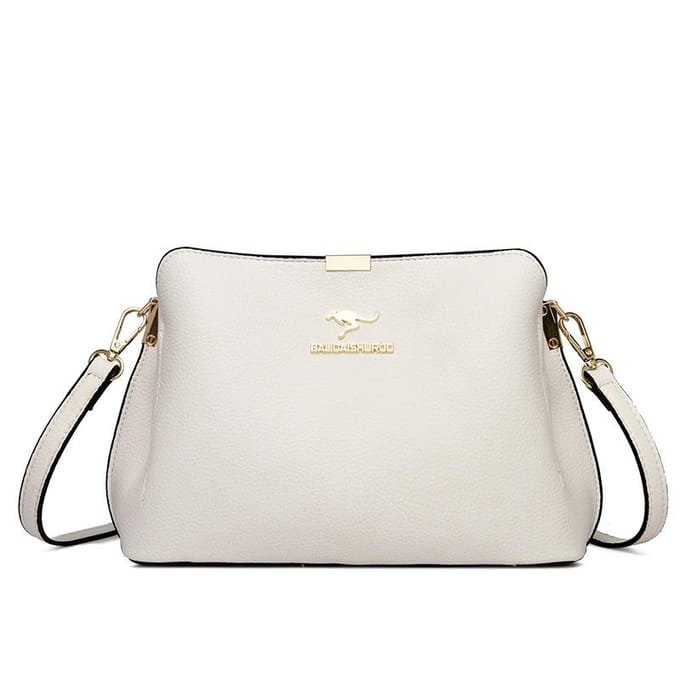 Licht Luxe Retro Dames Schoudertas Hoge kwaliteit Mode Dames Crossbody Tas Uitbreidbaar Ontwerp Grote Capaciteit Moedertas white