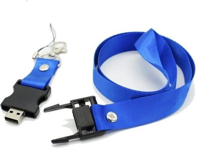 128GB 3.0 Lanyard usb stick blauw