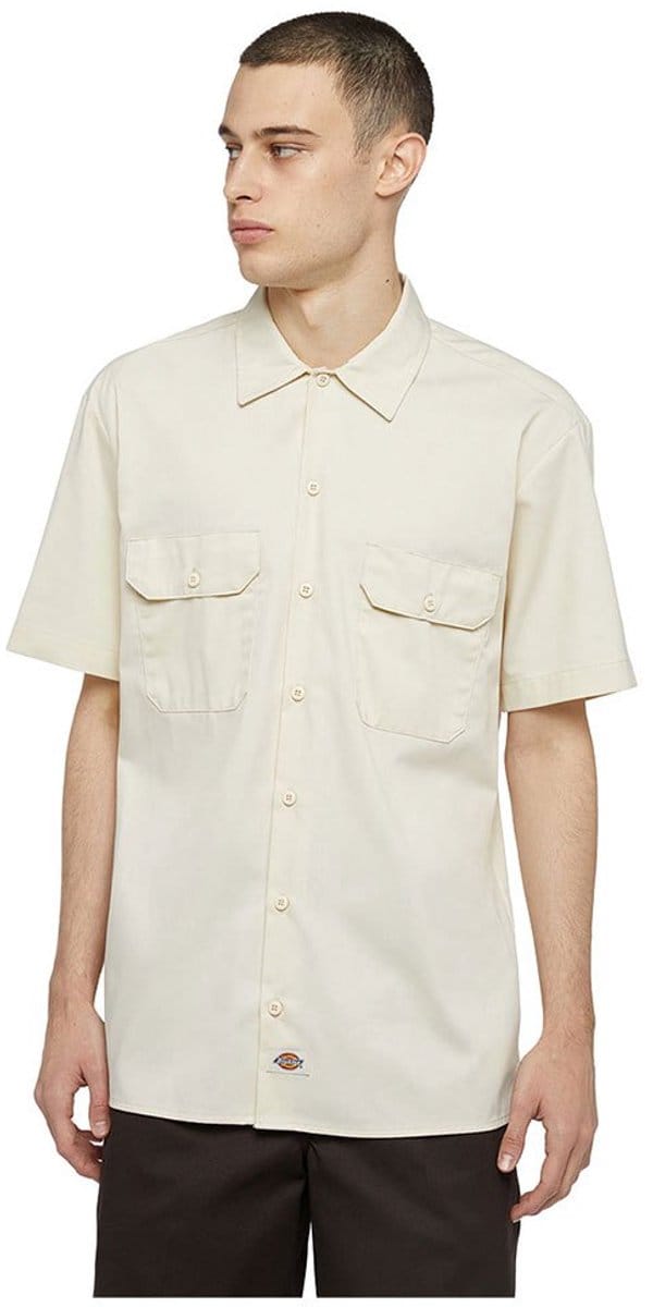 Dickies Work Recycled Overhemd Met Korte Mouwen Beige S Man
