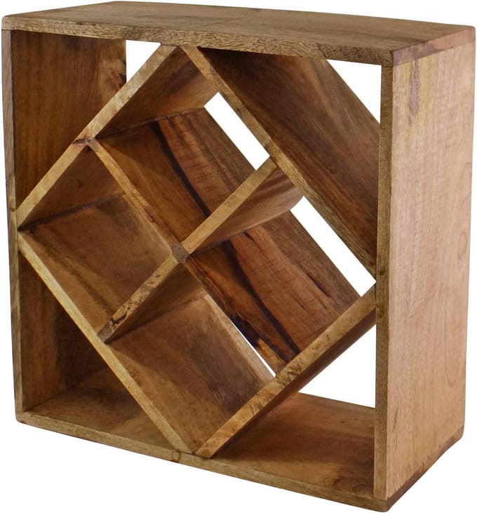 Wijnrek Hout voor 4 Flessen Tafelmodel