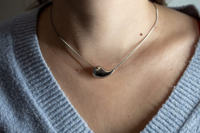Druppel Stainless Steel ketting | zilverana | damesketting | collier
