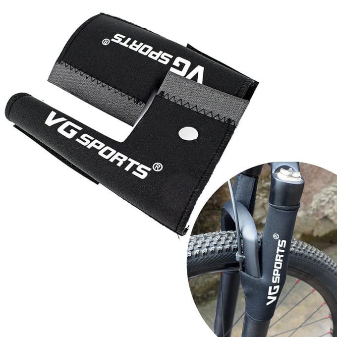 1 paire de housses de protection pour cadre de cyclisme, coussinet de protection pour fourche de vélo, couverture de fourche avant noir