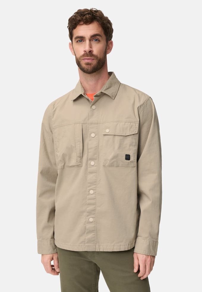 camel active Overshirt met zakken - Maat menswear-M - Beige