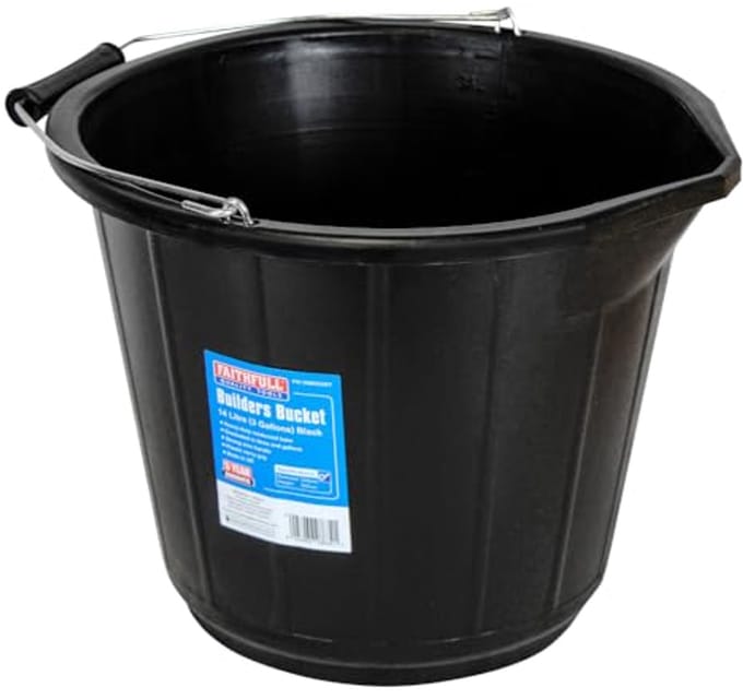 Zwarte Bouwemmer 14 Liter - Universieel Gebruik