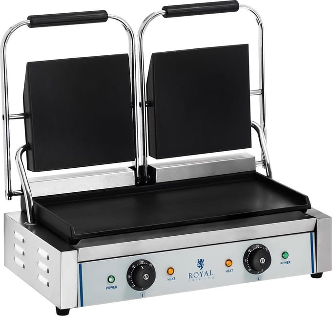 Royal Catering Dubbele contactgrill - glad - 2 x 1.800 W 10010335