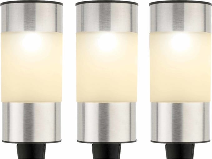 6x decoris solar prikspot - zilver - 14 cm - tuinverlichting - zonne-energie