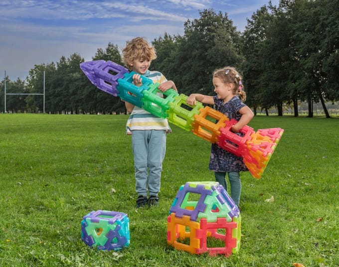 Giant Polydron Translucent Set - Groot Bouwspeelgoed voor Kleuters en School