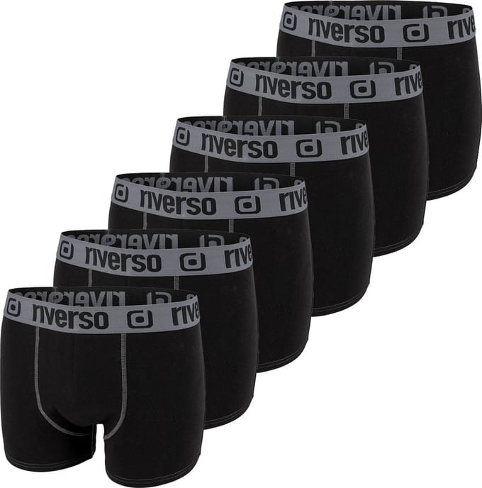 riverso Heren Boxershorts RIVOle 6-Pack Zwart L