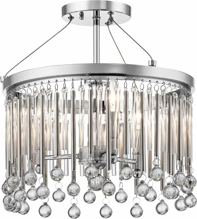 Kichler LED Plafondlamp Piper | 3X E14 Max 60W | Dimbaar | Polished Chrome