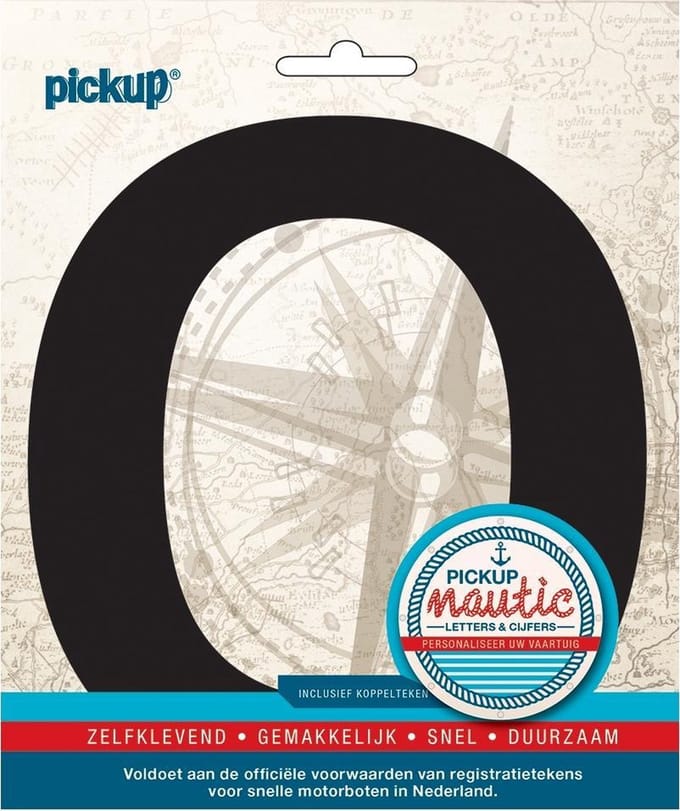Pickup Nautic plakletter 150mm zwart O - zwart O