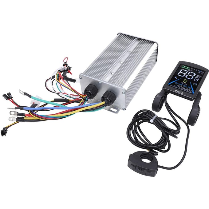60A 3-modus Sinusgolf Controller met S 100 LCD Kleurenscherm Display Meter Aluminiumlegering ABS Controller Kit voor gray