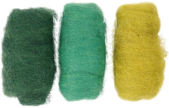Gekaarde Wol, groen/turquoise harmonie, 3x10 gr/ 1 doos