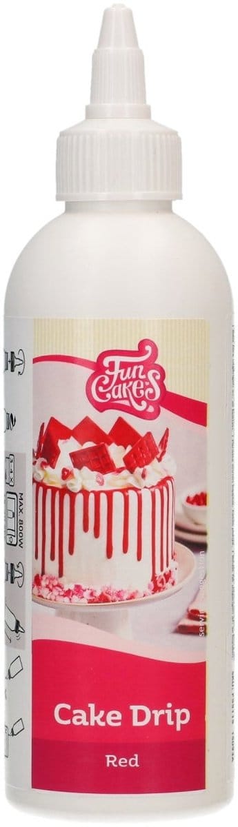 FunCakes Cake Drip - Rood - 180 g - Drip Cake Decoratie - Knijpfles
