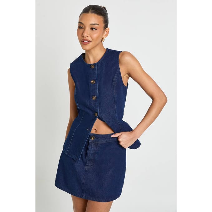 boohoo Dames Denim Minirok | Indigo | Maat: 6