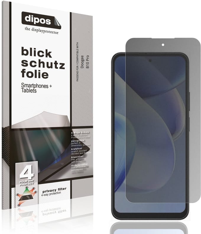 dipos – Matte Privacy Screenprotector geschikt voor Doogee B10 Pro | Anti-Spy Beschermfolie