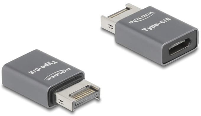 Delock Adapter USB 10 Gbps Type-E Key A male to USB Type-C™ female metal