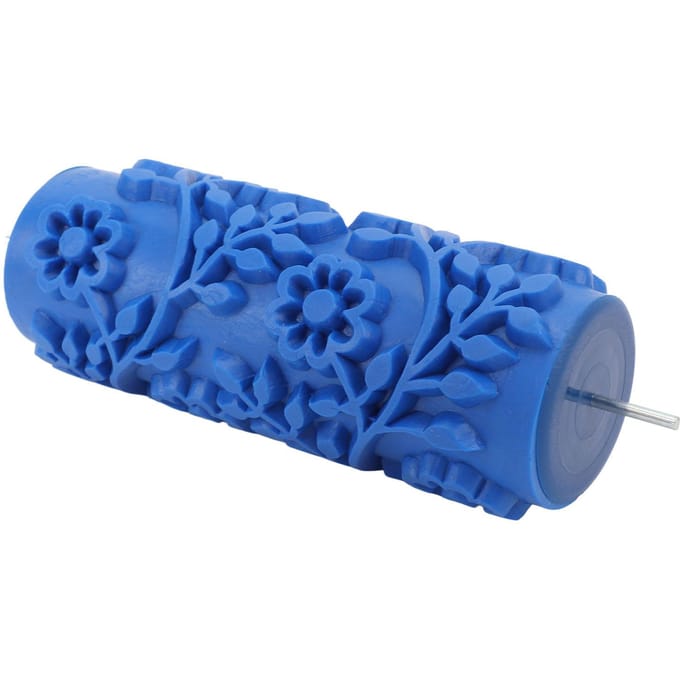 5 Inch Patroon Verfroller Rubber Wasbaar Herbruikbaar Kunst Textuurroller voor Huis Muurdecoratie blue