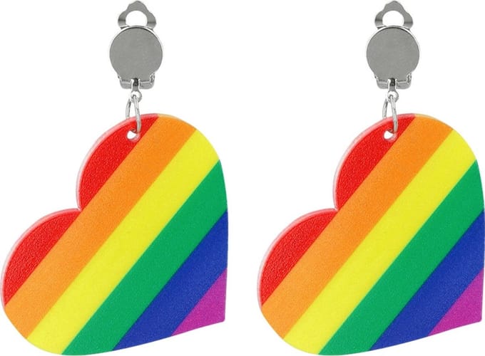 Go Go Gadget - Clip Oorbellen - Pride - LGBT - Regenboog - Hartje