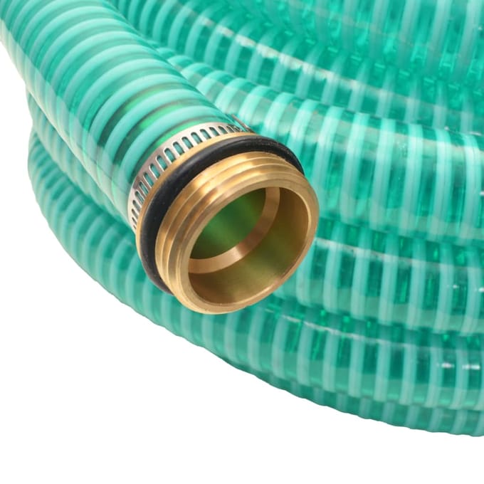 vidaXL - Zuigslang - met - messing - koppelingen - 3 - m - 25 - mm - groen